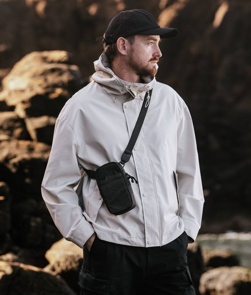 Alt View 7. ALPAKA - Crossbody Phone Bag & EDC Organizer - Modular Shoulder Pocket Max for Travel, Weather-Resistant - Black Ultradyne 100D.