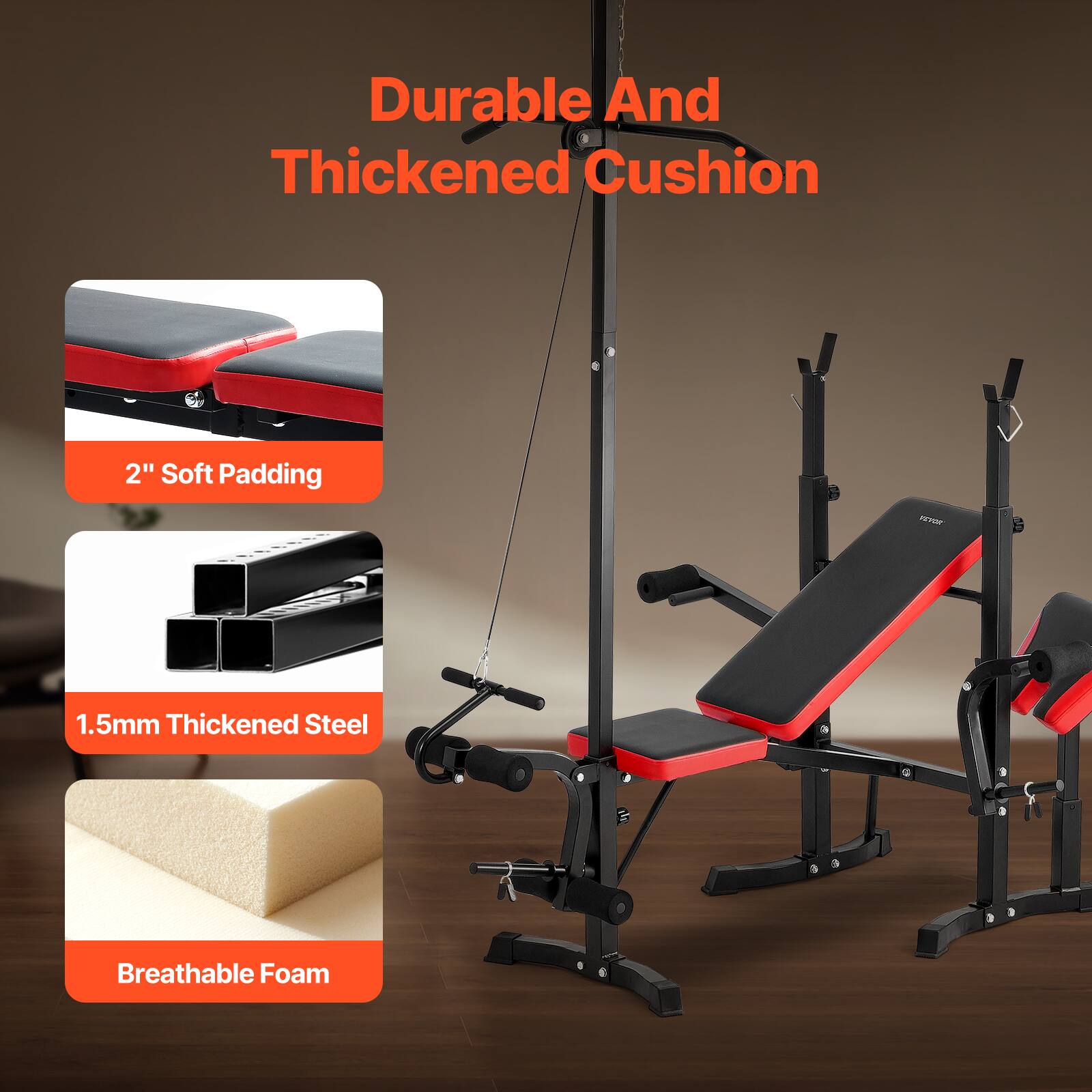 Durable And Thickened Cushion

2" Soft Padding

1.5mm Thickened Steel

Breathable Foam