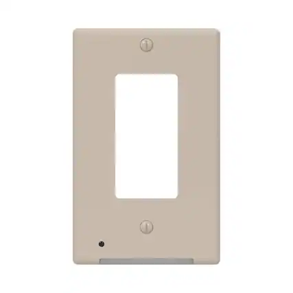 Front. Westek - Westek LumiCover Almond 1 gang Plastic Decorator Nightlight Wall Plate 1 pk - Almond.