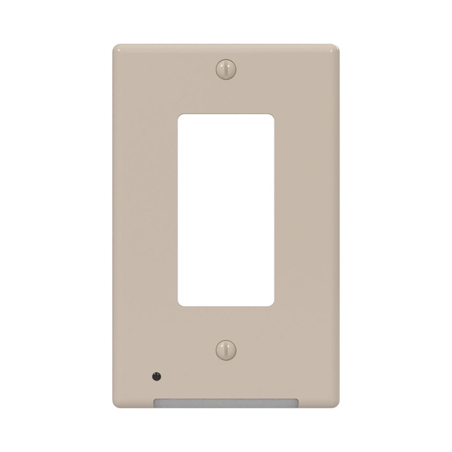 Front. Westek - Westek LumiCover Almond 1 gang Plastic Decorator Nightlight Wall Plate 1 pk - Almond.