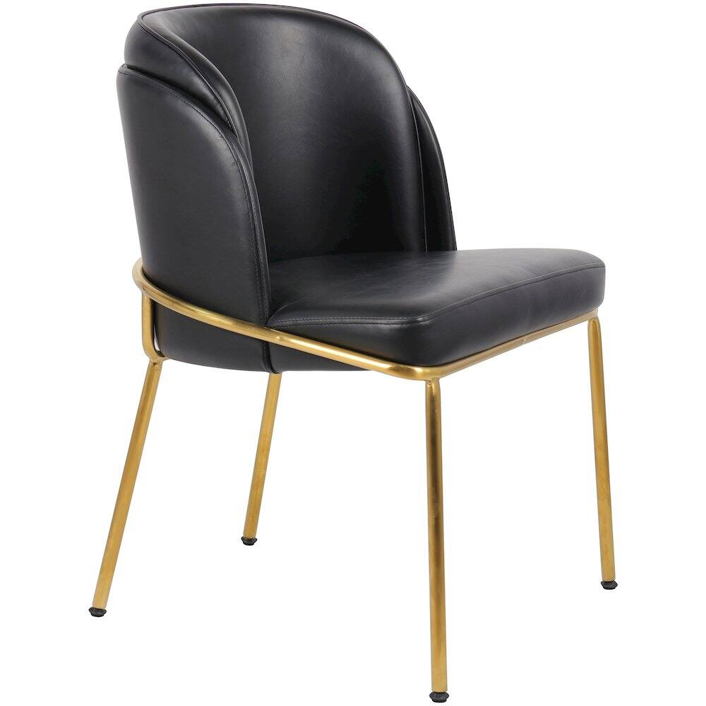 Alt View 4. Meridian Furniture - Jagger Black Vegan Leather Dining Chair, Set of 2 - Black.