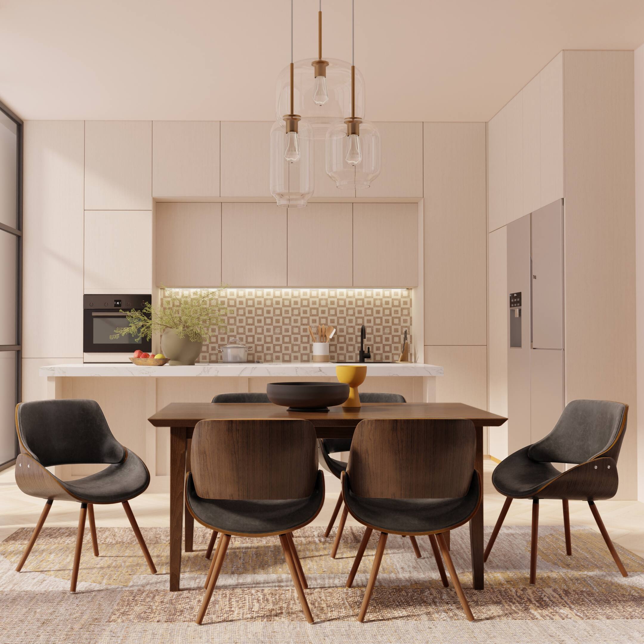 Angle. Simpli Home - Malden Bentwood Dining Chair with Wood Back in Distressed Brown Vegan Faux Leather - Distressed Brown.