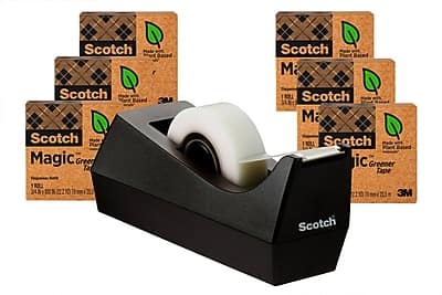 "Scotch - Magic Greener Invisible Clear Tape With Dispenser, 0.75"" x 25 yds., 1"" Core, 6 Rolls/Pack (8126PC38)" price history on PriceWatchPro