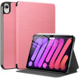 DTTO - Protective Case for iPad mini 7 (A17 Pro) / iPad mini 6, Premium Fabric Texture Hard Cover, Auto Wake/Sleep - Pink