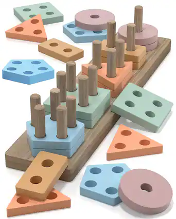 Front. PARKER SLATER - Montessori Toys For 1 2 3 Year Old Gifts Wooden Shape Sorter Ages 2-4 Learning Puzzles Birthday Gift 1-3 Montessori.