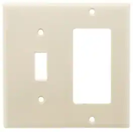 Leviton - 2-Gang GFCI Rocker and Toggle Wall Plate - Light Almond