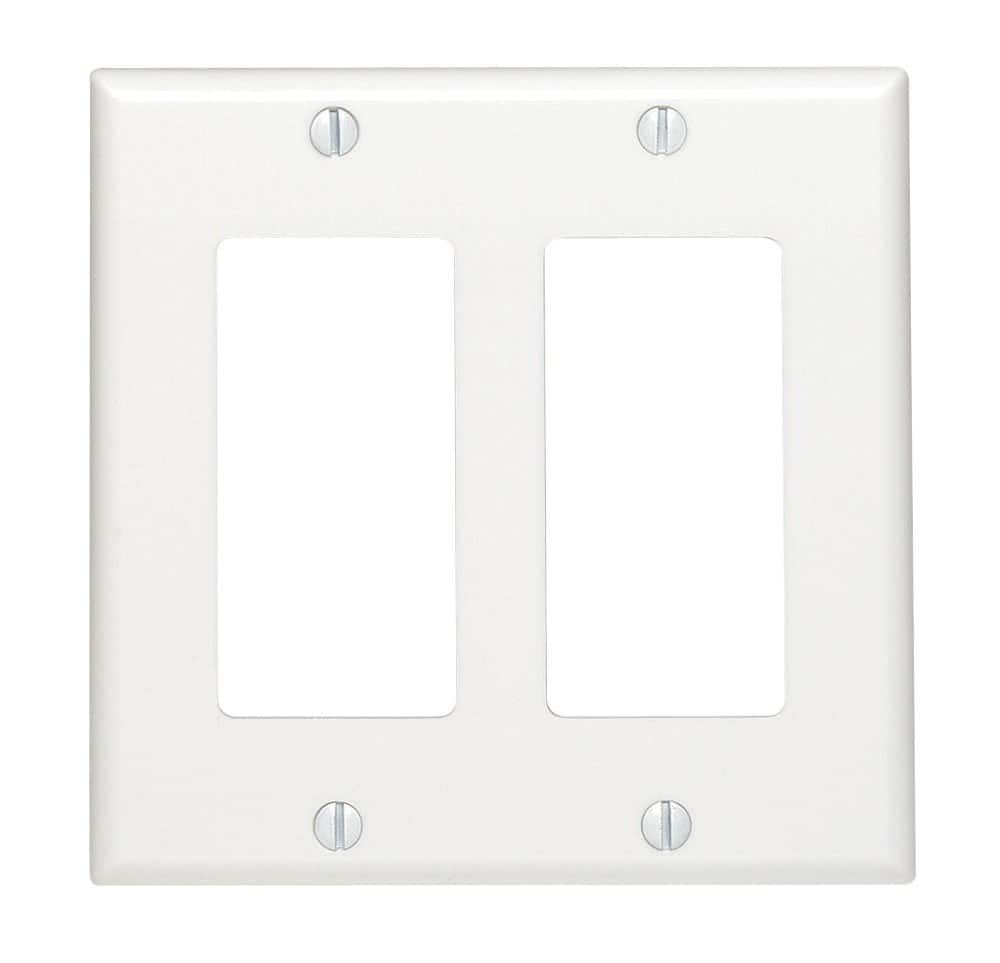 Leviton - Decora 2 gang Thermoset Plastic Decorator Wall Plate 1 pk (Case of 25) - White price history on PriceWatchPro