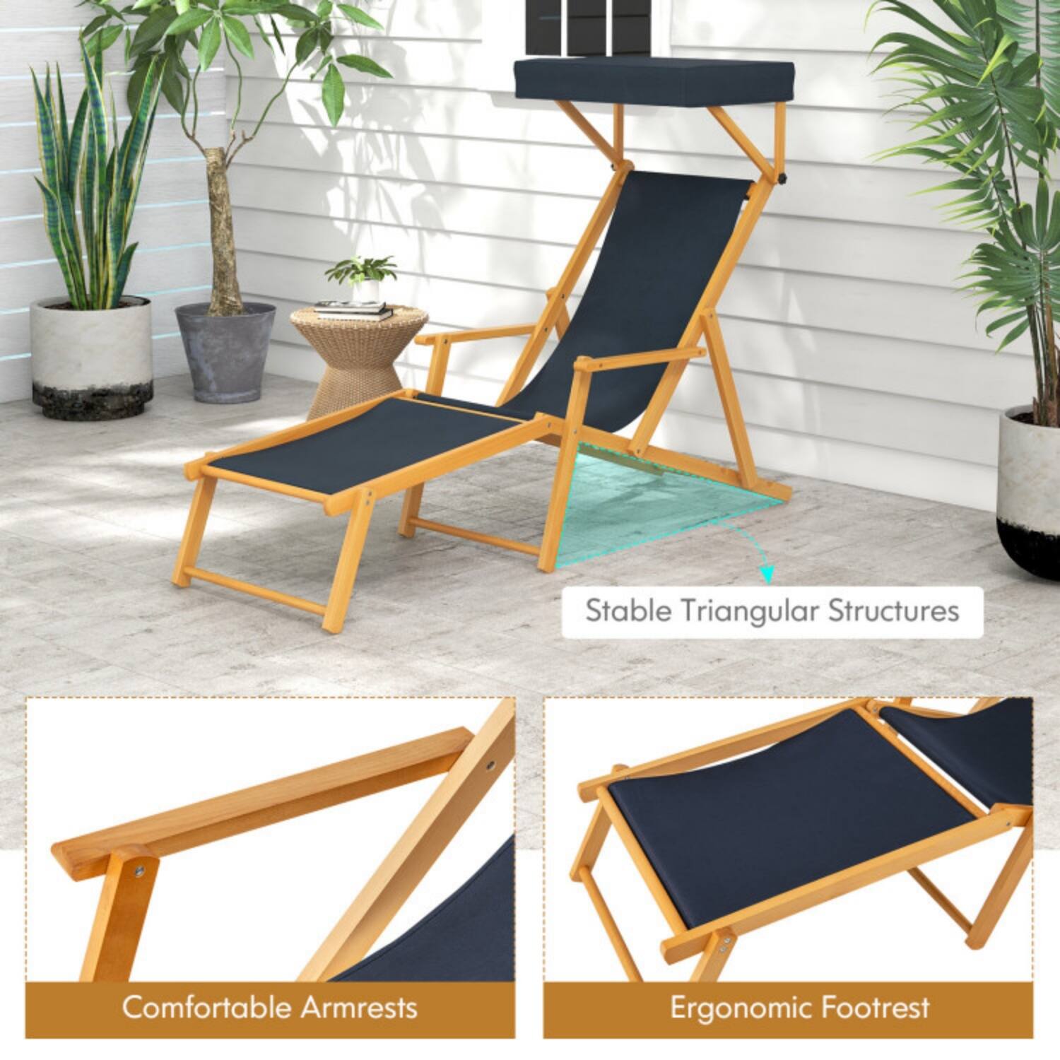 - Stable Triangular Structures
- Comfortable Armrests
- Ergonomic Footrest