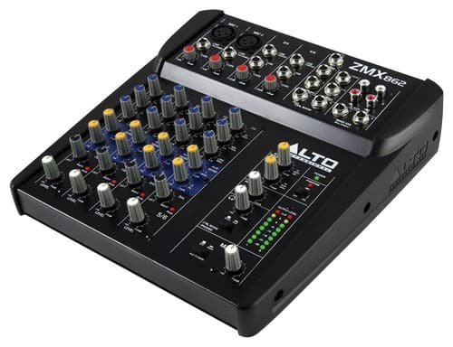 Front. Alto Professional - Zephyr ZMX862 6-Channel Compact Mixer - Black.
