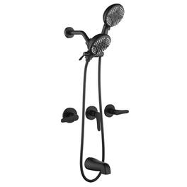 Boyel Living - Shower Set with Five Function Dual Shower Heads and Three Handle Control - Matte Black