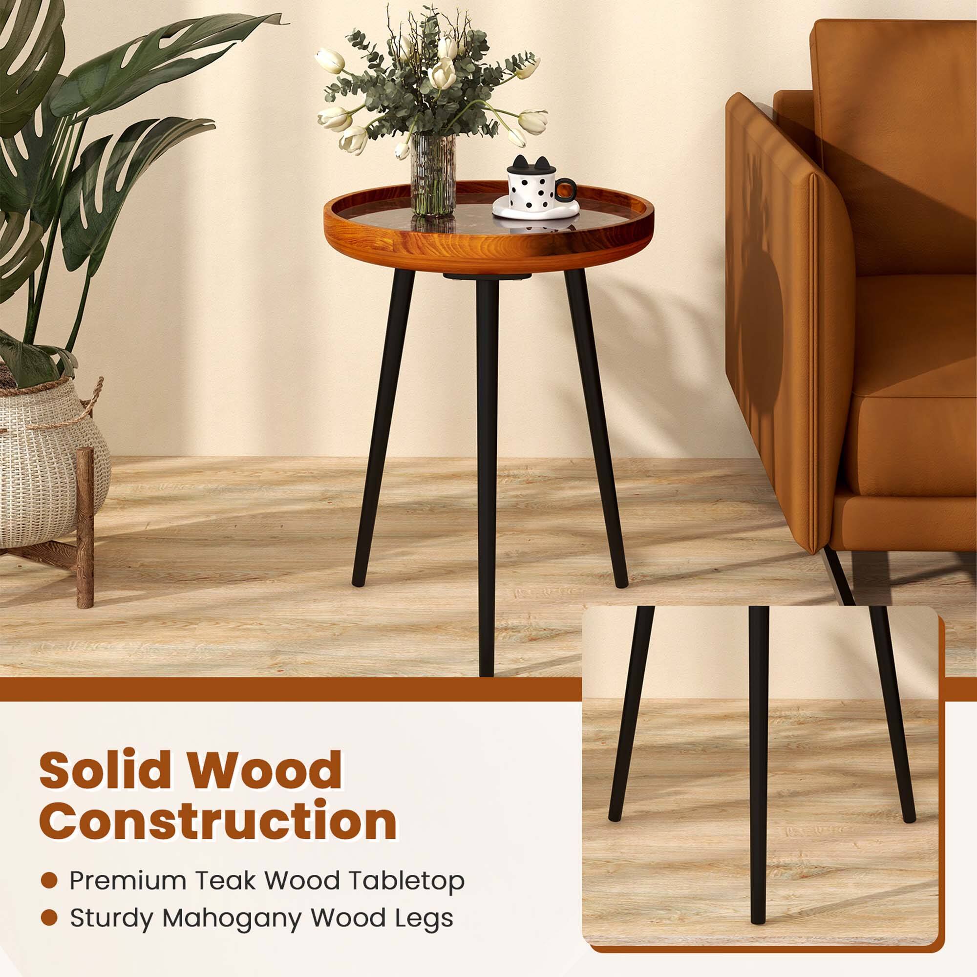 Solid Wood Construction

- Premium Teak Wood Tabletop
- Sturdy Mahogany Wood Legs