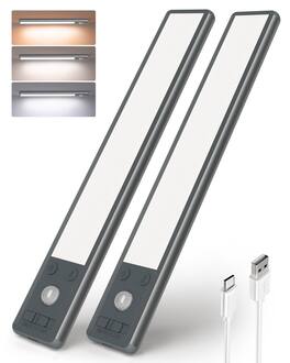 EZVALO - Under Cabinet Lighting Wireless Motion Sensor-3 Color Temps-2 Pack-25 cm - Black