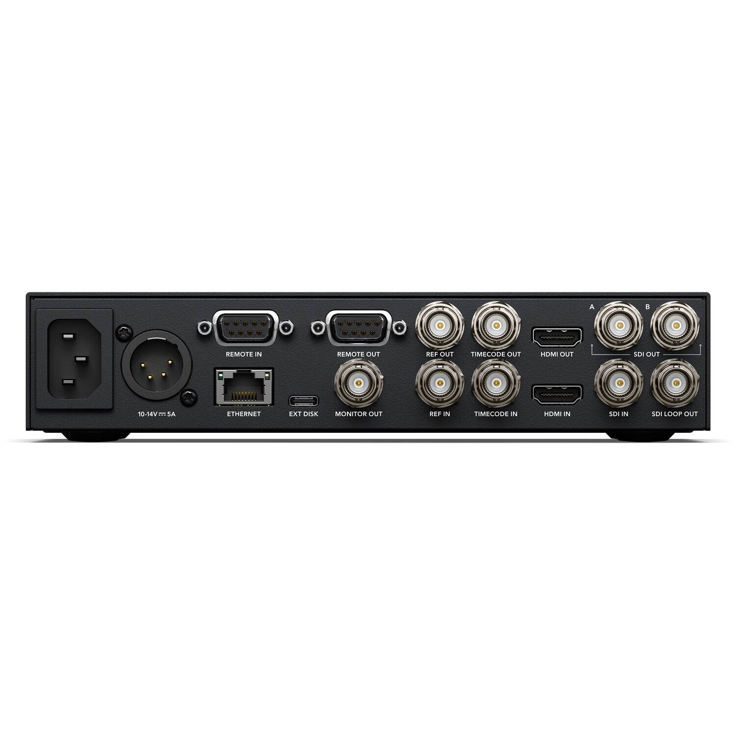 A 8 REMOTE IN REMOTE OUT REF OUT TIMECODE OUT HDMI OUT SDI OUT 13 10:HVMSA -54V E SA  EXT DISK MONITOR OUT REF IN TIMECODE IN HDMI IN SDI IN SDI LOOP OUT