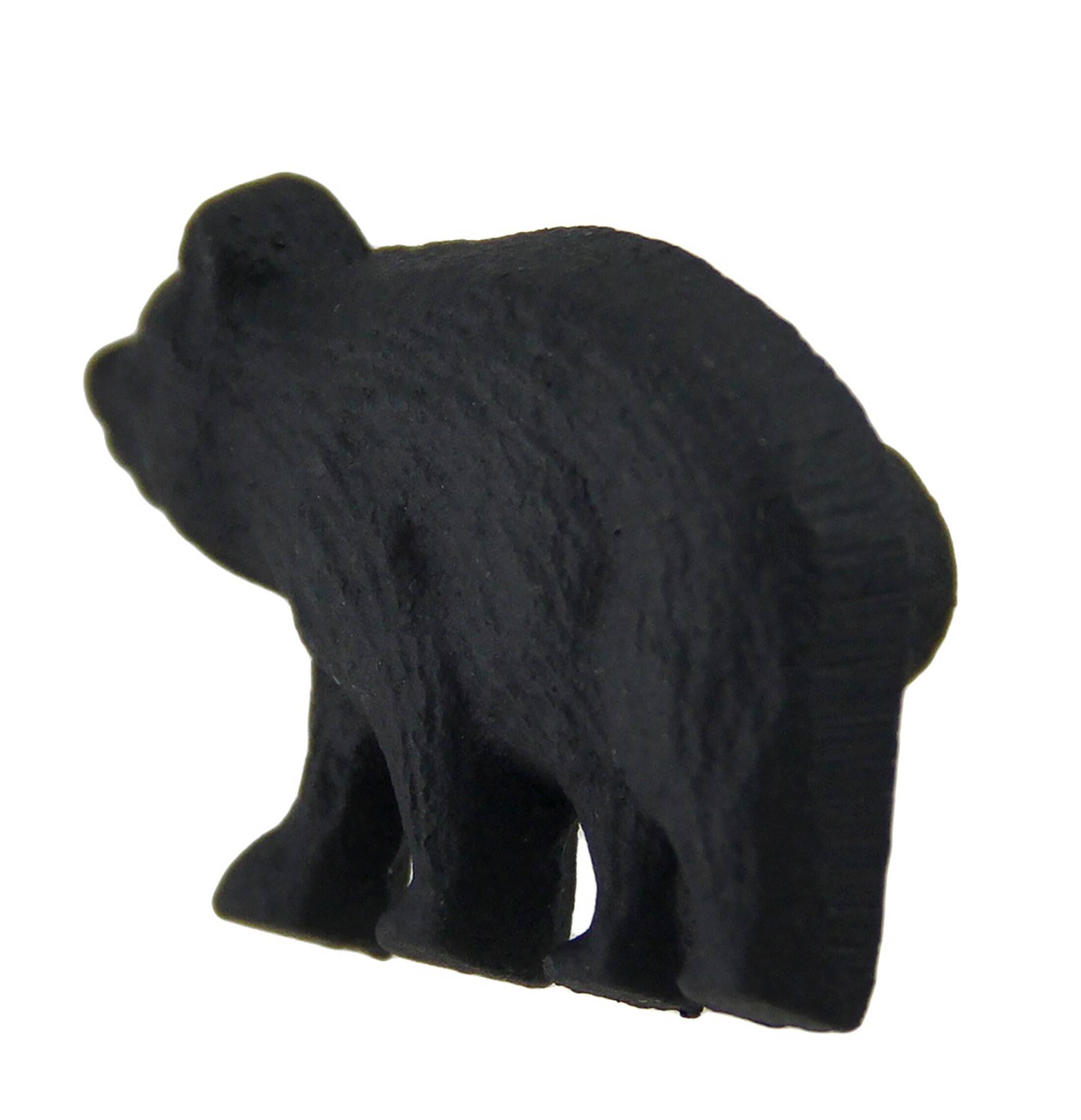 Alt View 1. Zeckos - 12 Piece Matte Black Forest Bear Cast Iron Drawer Pull Cabinet Knob Set - Black.