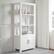 Alt View 15. Martha Stewart - Hutton White 4 Tier Shaker Style Bookcase with Cabinet - White Frame/Polished Brass Hardware.