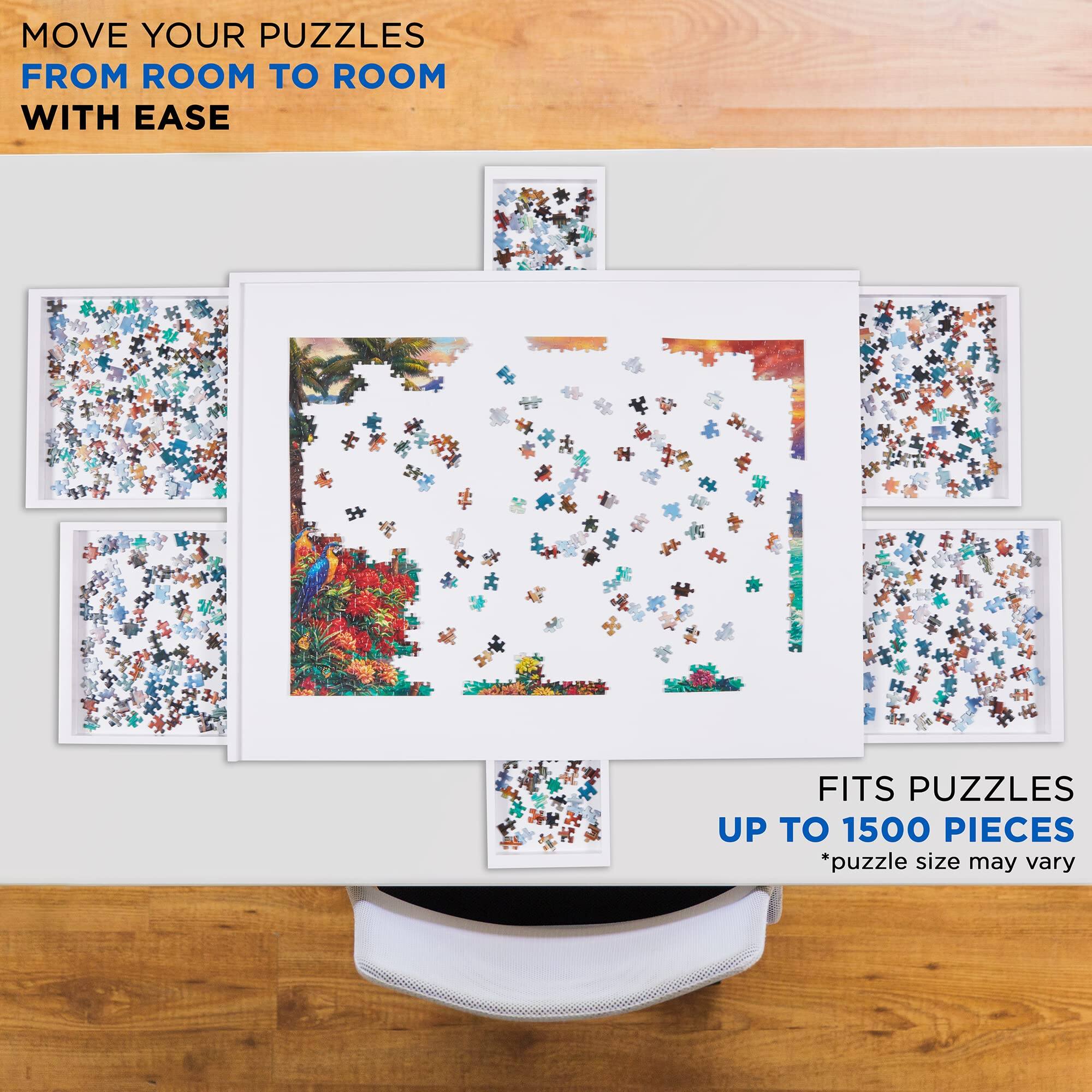 MOVE YOUR PUZZLES FROM ROOM TO ROOM WITH EASE
FITS PUZZLES UP TO 1500 PIECES *puzzle size may vary
