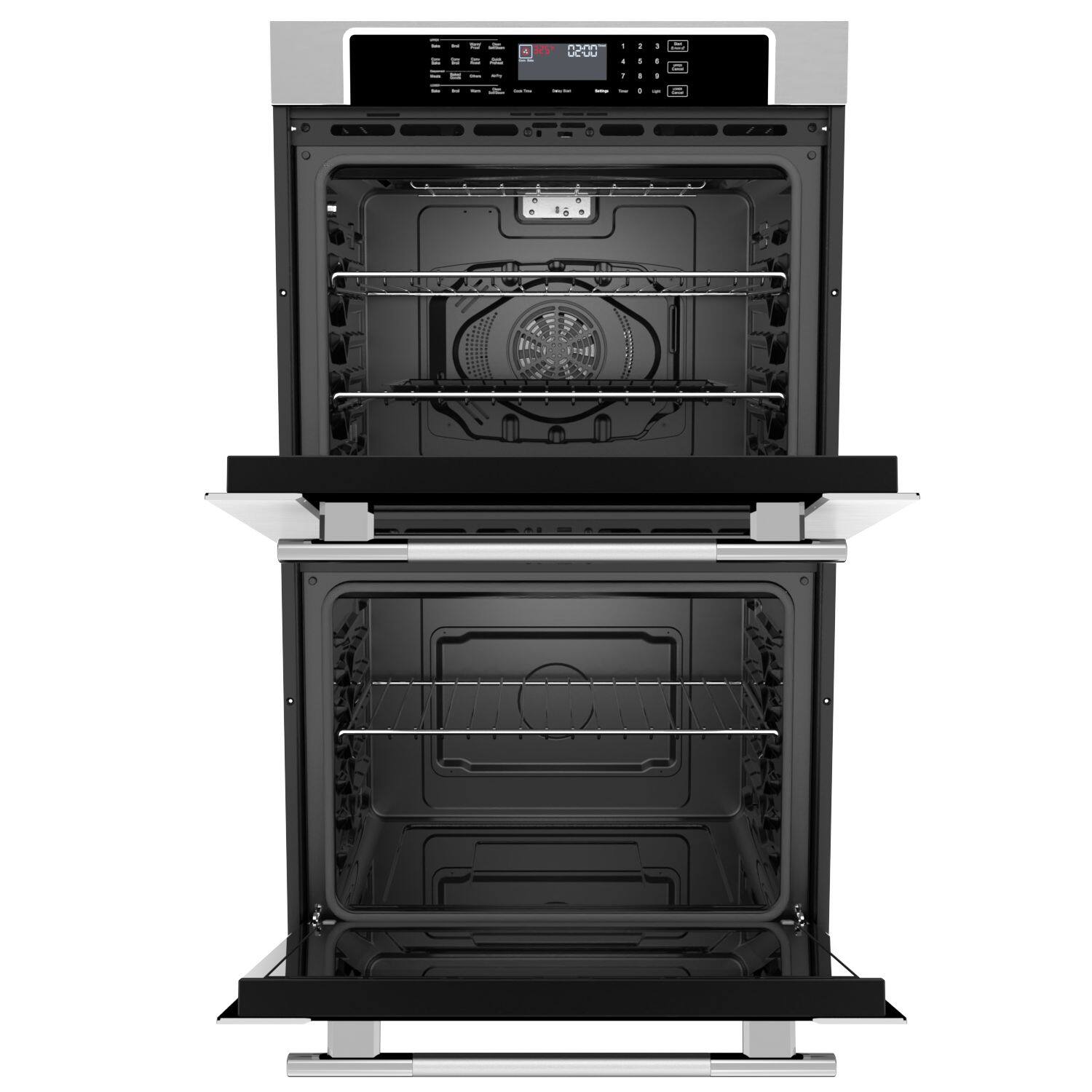 Alt View 1. Empava - 30-inch Electric Double Wall Oven with Air Fry, Convection Bake, Self-Cleaning, Sabbath Mode, Temperature Probe - Stainless Steel.