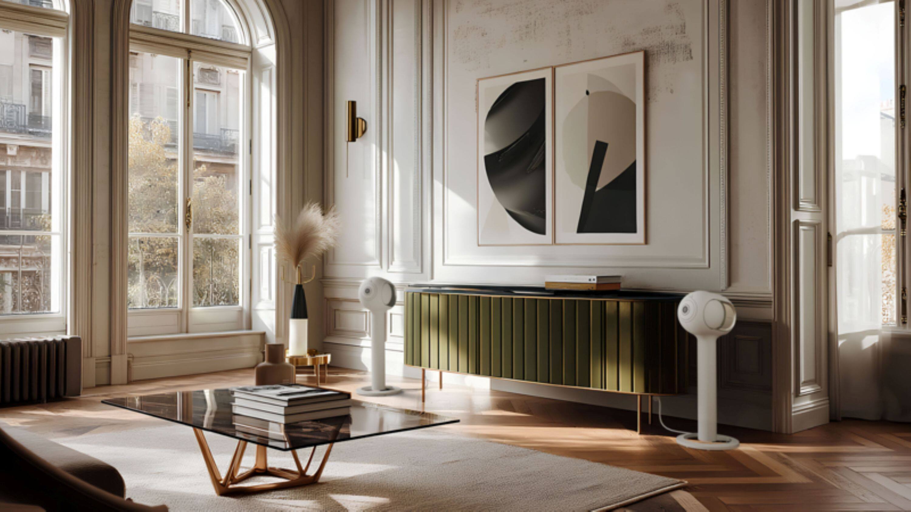 Alt View 4. Devialet - Phantom Ultimate 108 dB Speaker - Light Pearl.