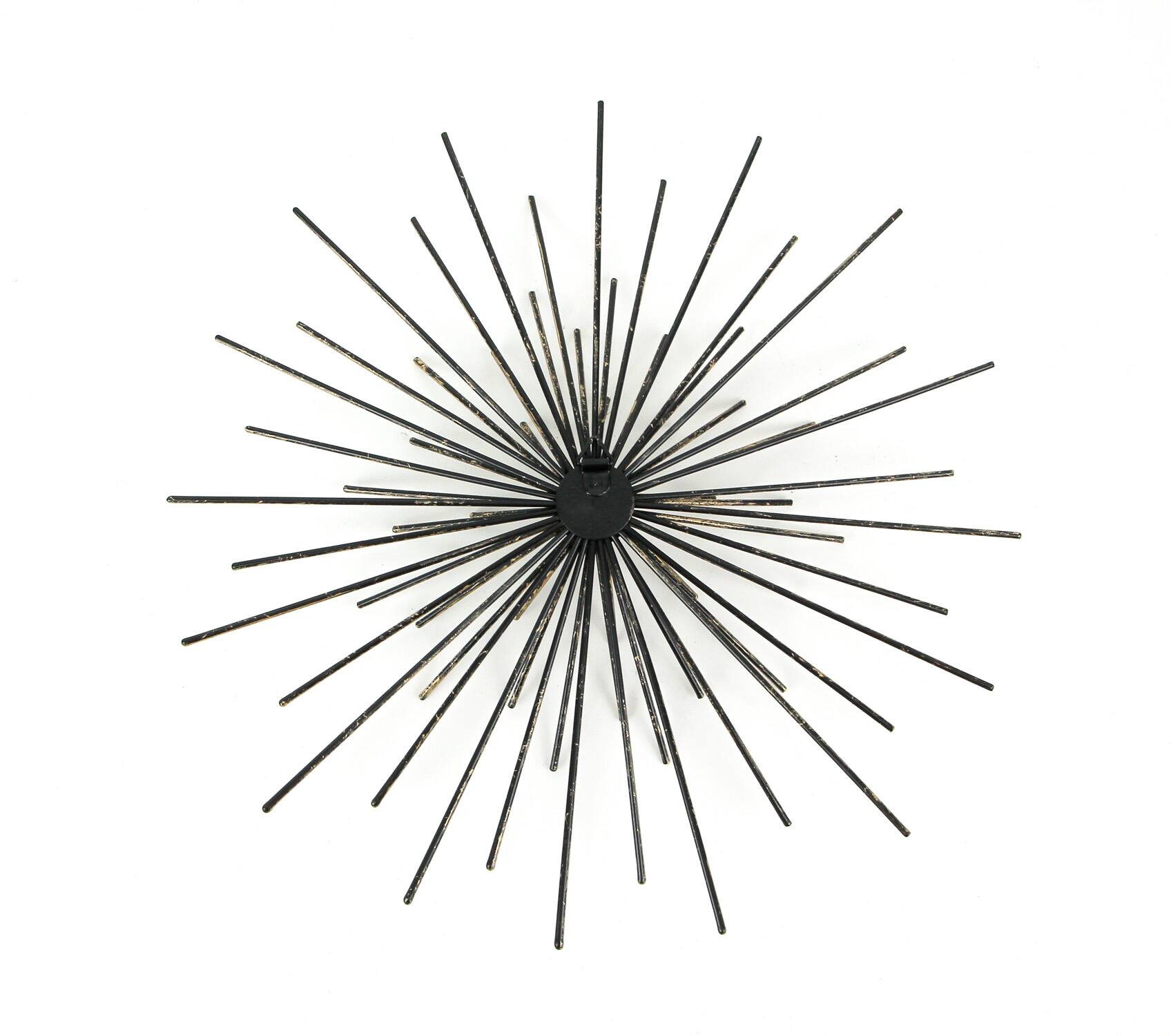 Alt View 5. Zeckos - Aged Brass Finish Mid-Century Modern Atomic Star Burst Wall Sculptures Set of 3 - Bronze.