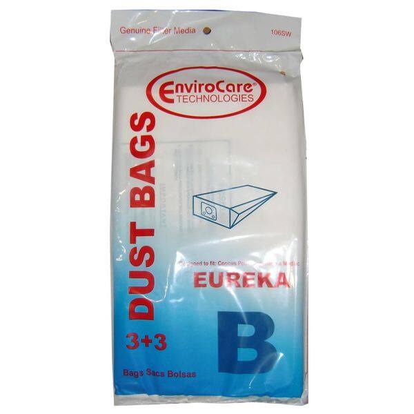 Genuine Fiver Media 106SW  
EnviroCare Technologies Dust Bags  
Designed for:  
Concus Po  
DUST  
EUREKA 3+3  
Bags Sacs Bolsas