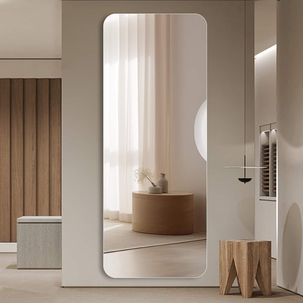 Boyel Living - 65 by 24 Inch Full Body Round Corner Mirror for Living Room Bedroom Cloakroom Wall Hanging price history on PriceWatchPro