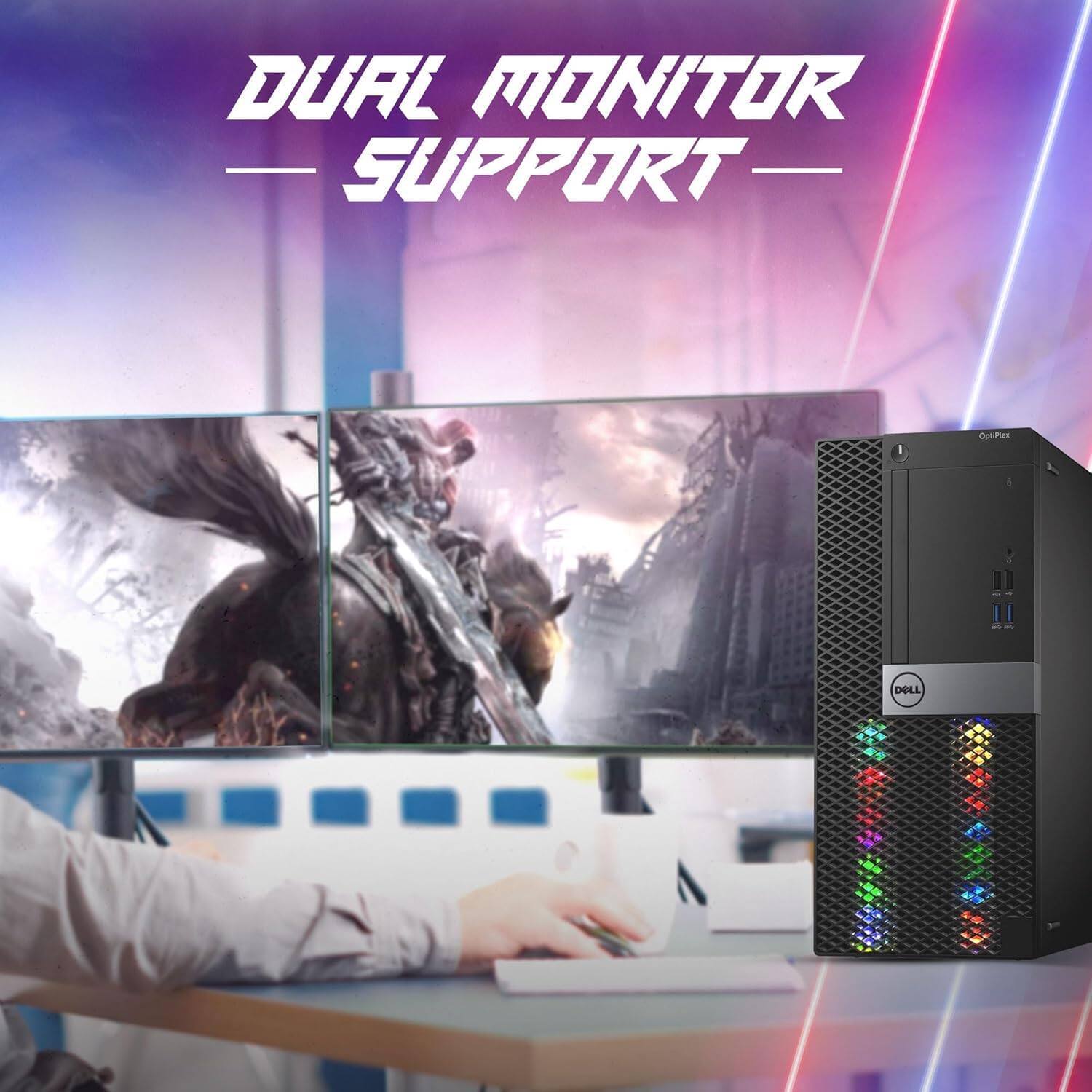 Dell Refurbished Excellent OPTIPLEX 3040 RGB Gaming Tower PC