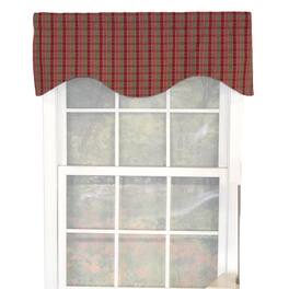 RLF Home - Gabriel Check Cornice 100% Cotton with Fully Lined 3" Rod Pocket Valnance for Windows 50" x 17" - Grape
