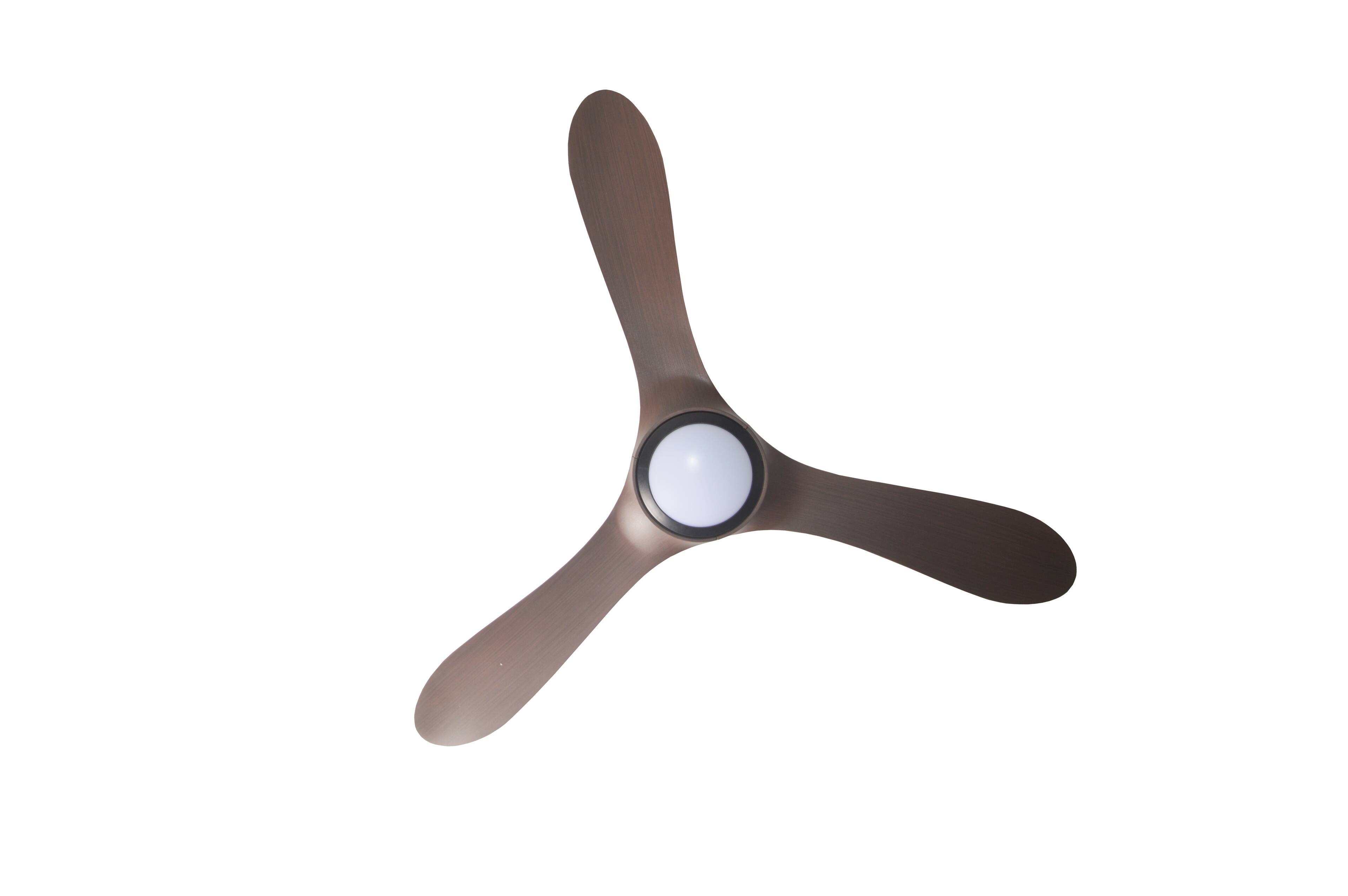 Alt View 7. ENLIGHT - 56" Smart Ceiling Fan, IP66 Outdoor/Coastal, CCT & Dimmable LED, Durable, Efficient + Quiet DC Motor, Matter, 3 Blades - Walnut Woodgrain.