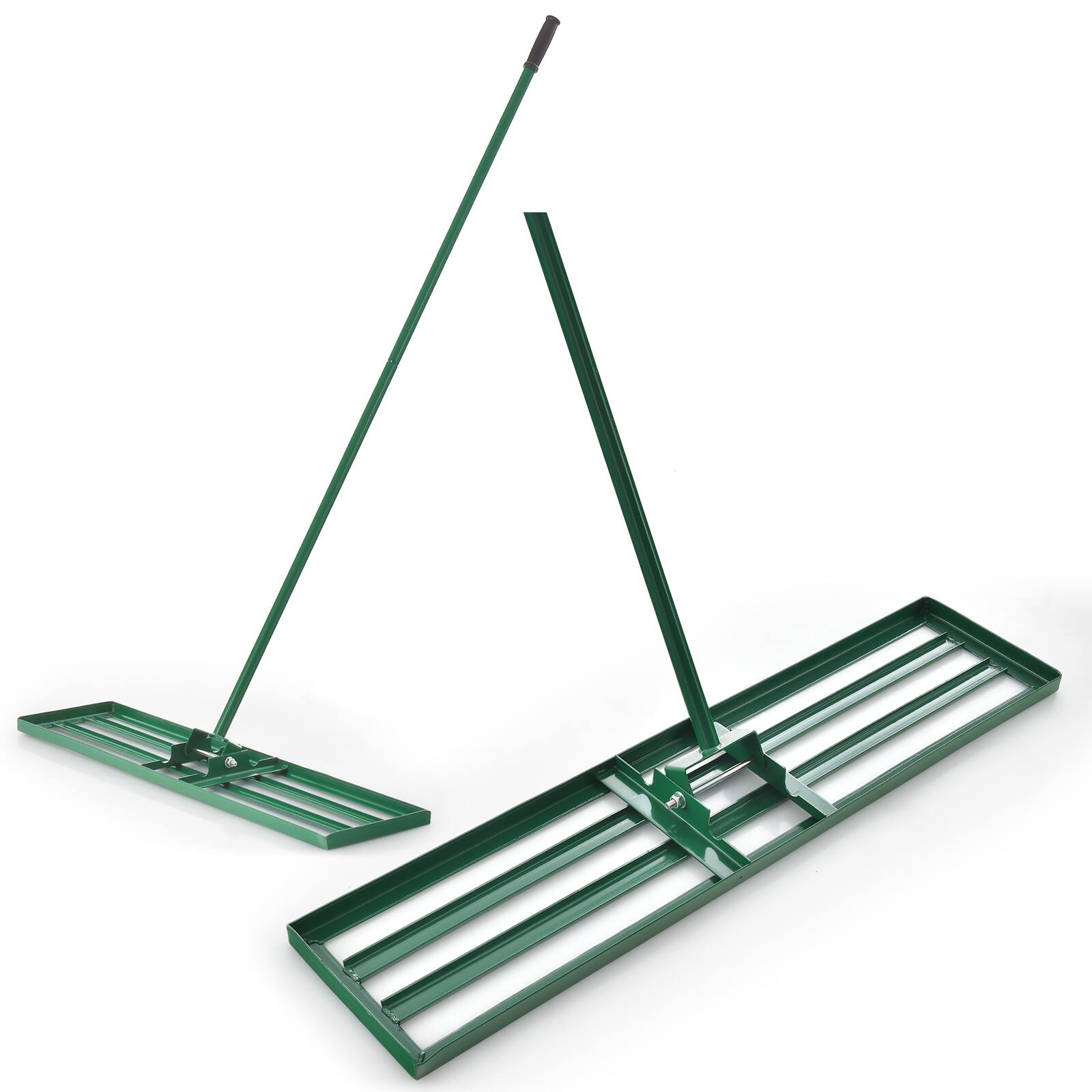 Costway - Lawn Leveling Rake 36'' x 10'' Heavy Duty Level Lawn Tool for Garden Backyard/Lawn - Green