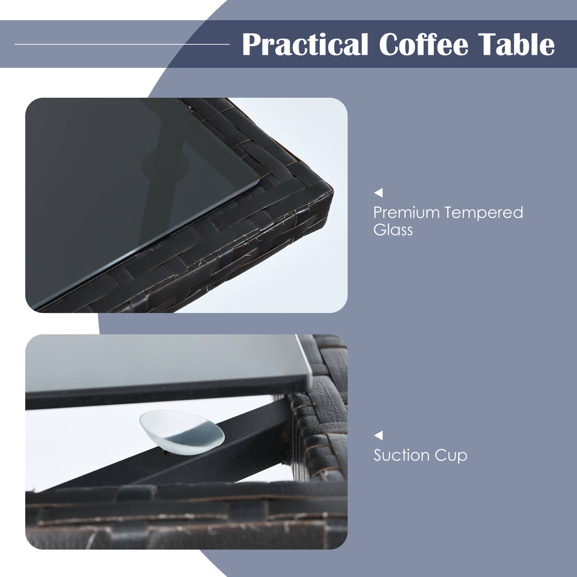 Practical Coffee Table

Premium Tempered Glass

Suction Cup