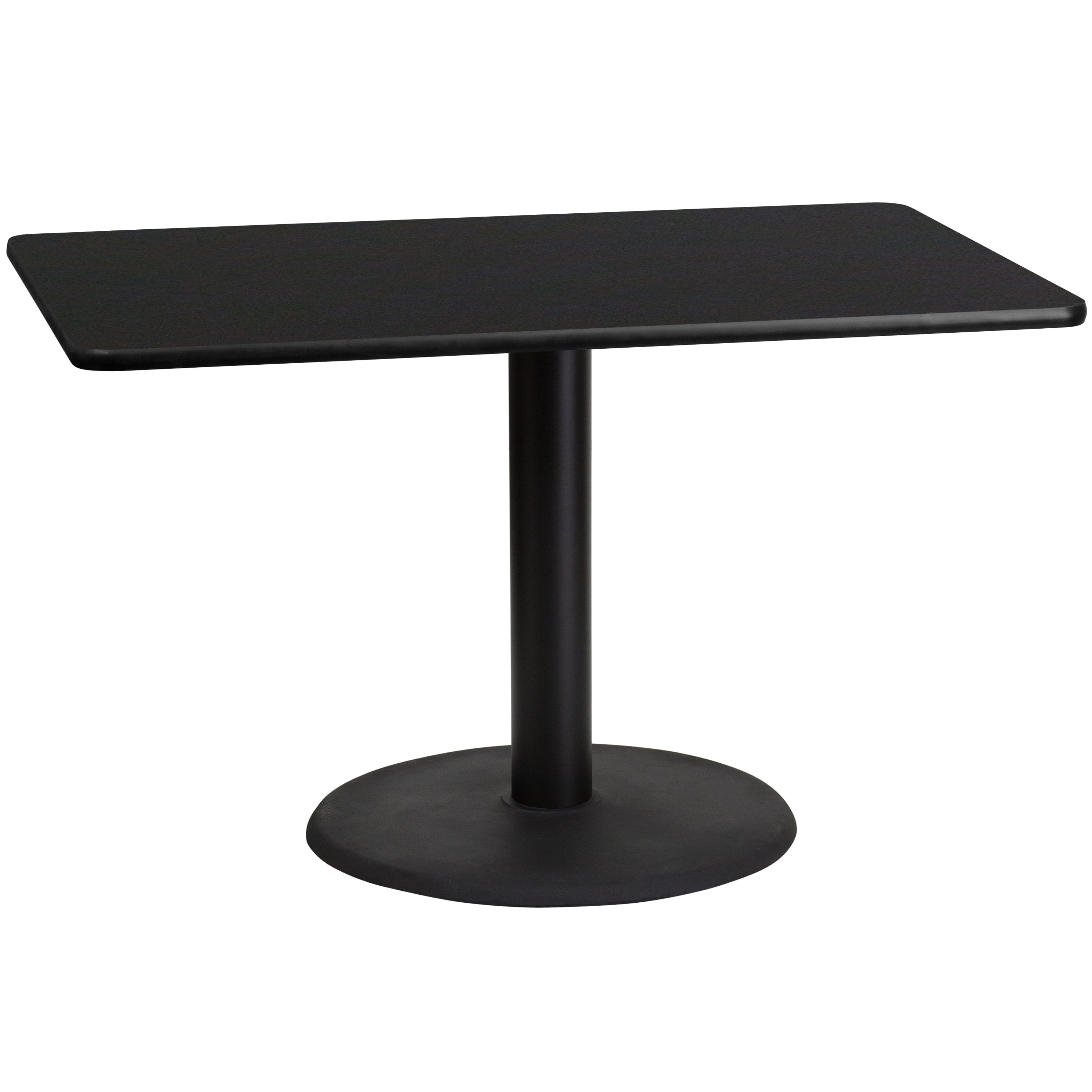 Emma + Oliver - 30"x48" Rectangular Laminate Table with 24" Round Table Base - Black
