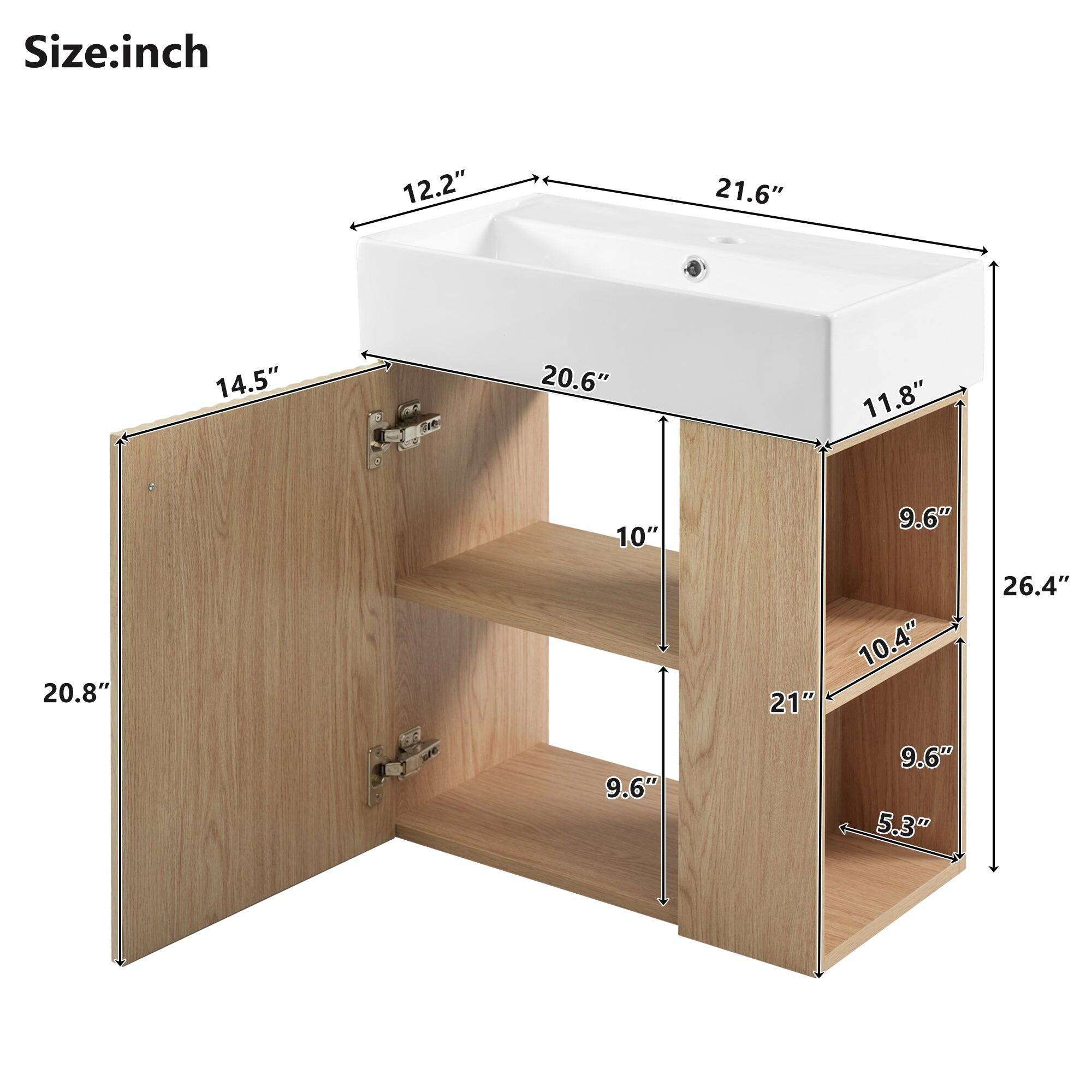 Size: inch

- 12.2"
- 21.6"
- 14.5"
- 20.6"
- 11.8"
- 10"
- 9.6"
- 20.8"
- 21"
- 10.4"
- 26.4"
- 9.6"
- 9.6"
- 5.3"