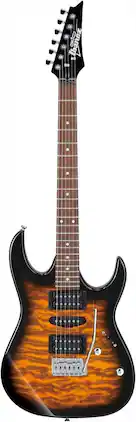 Ibanez - GRX70QASB GRX 6-String Solid-Body Electric Guitar, Right, Sunburst, Full