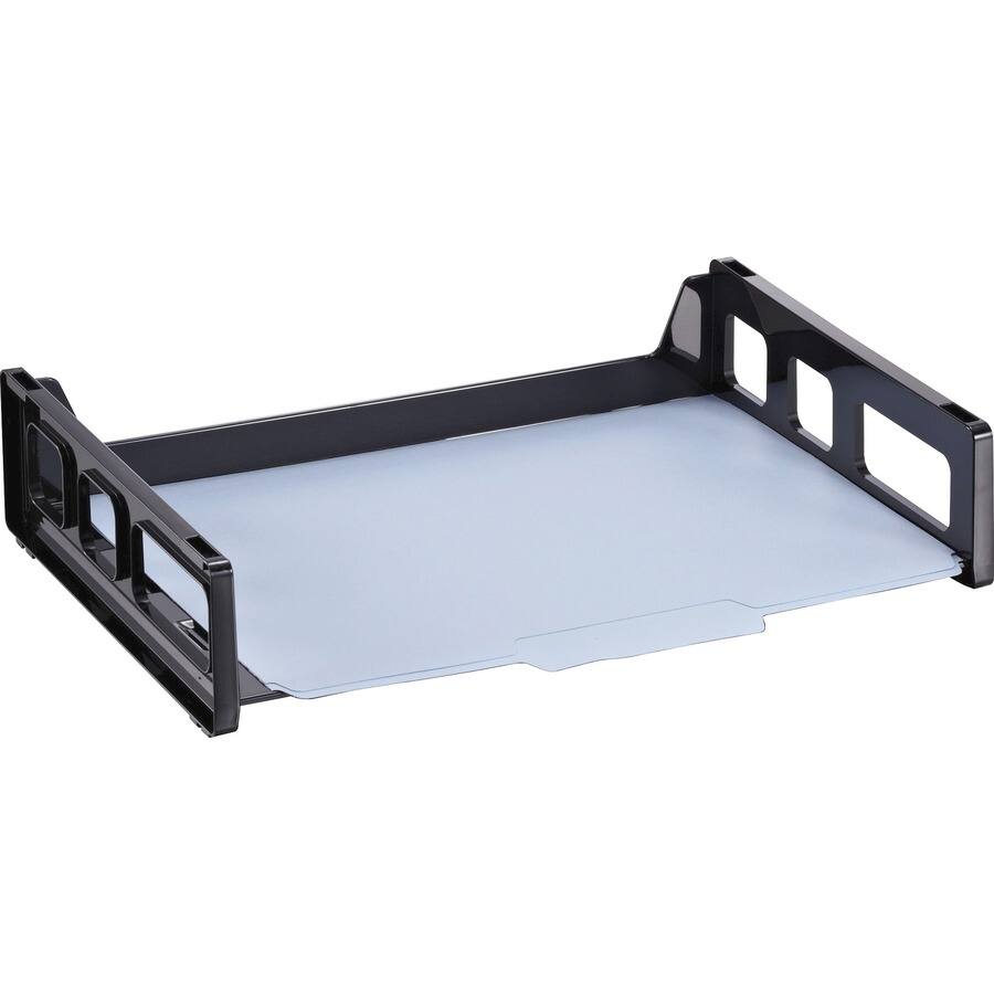 Left. Officemate - Officemate Side Loading Desk Tray 2.75" Height x 13.18" Width x 9" Depth Desktop - Black.