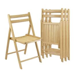 FurniFact - Beech Folding Chair Set – Set of 4 Folding Wood Chairs for Easy Storage - Natural