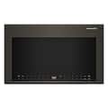 KitchenAid - 1.1 Cu. Ft. Convection Flush Built-In Over-the-Range Microwave with Air Fry Mode - Black Stainless Steel