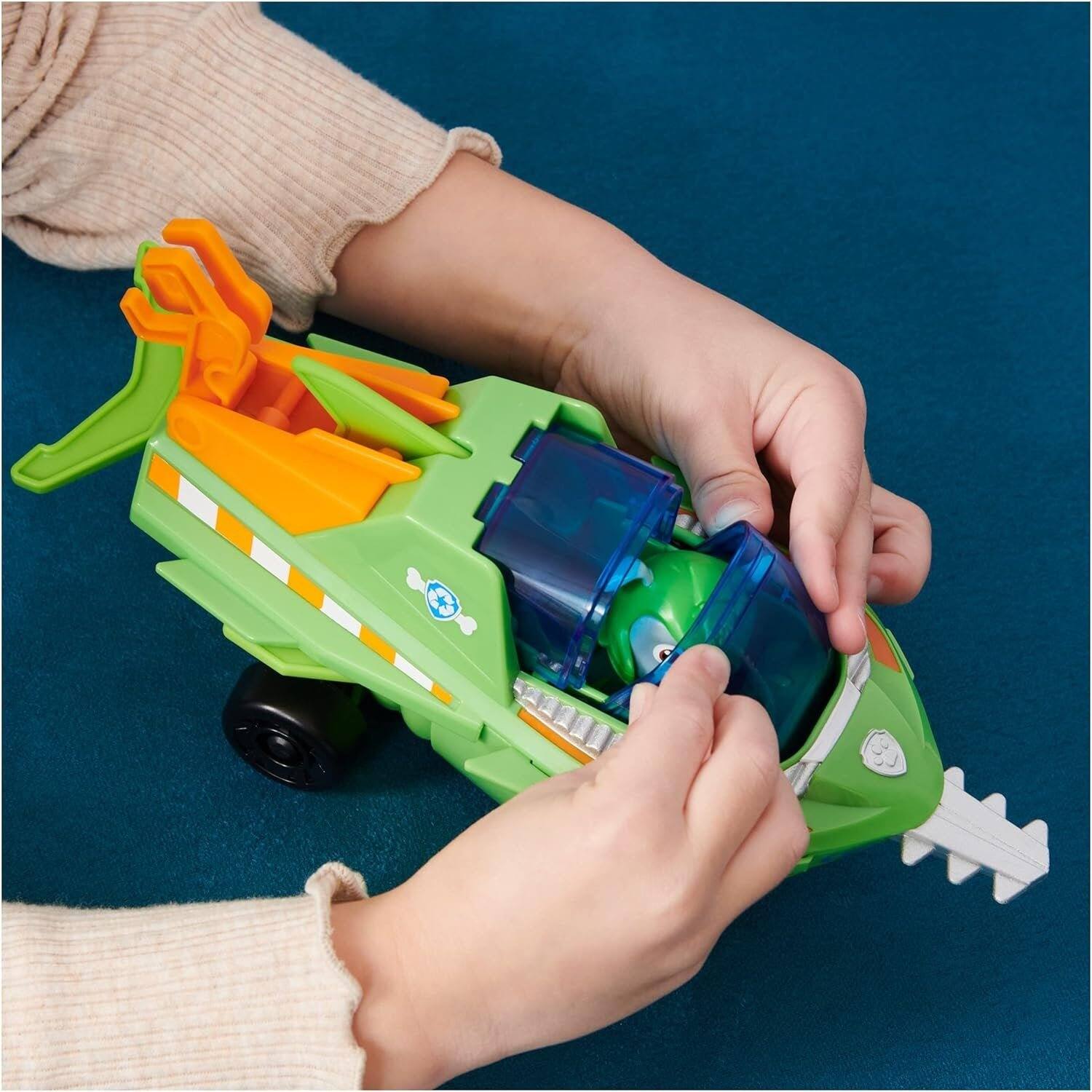 Alt View 2. Paw Patrol - Paw Patrol Rocky Sawfish Transforming Vehicle with Action Figure, Kids Toy for Ages 3+ - Multicolor.