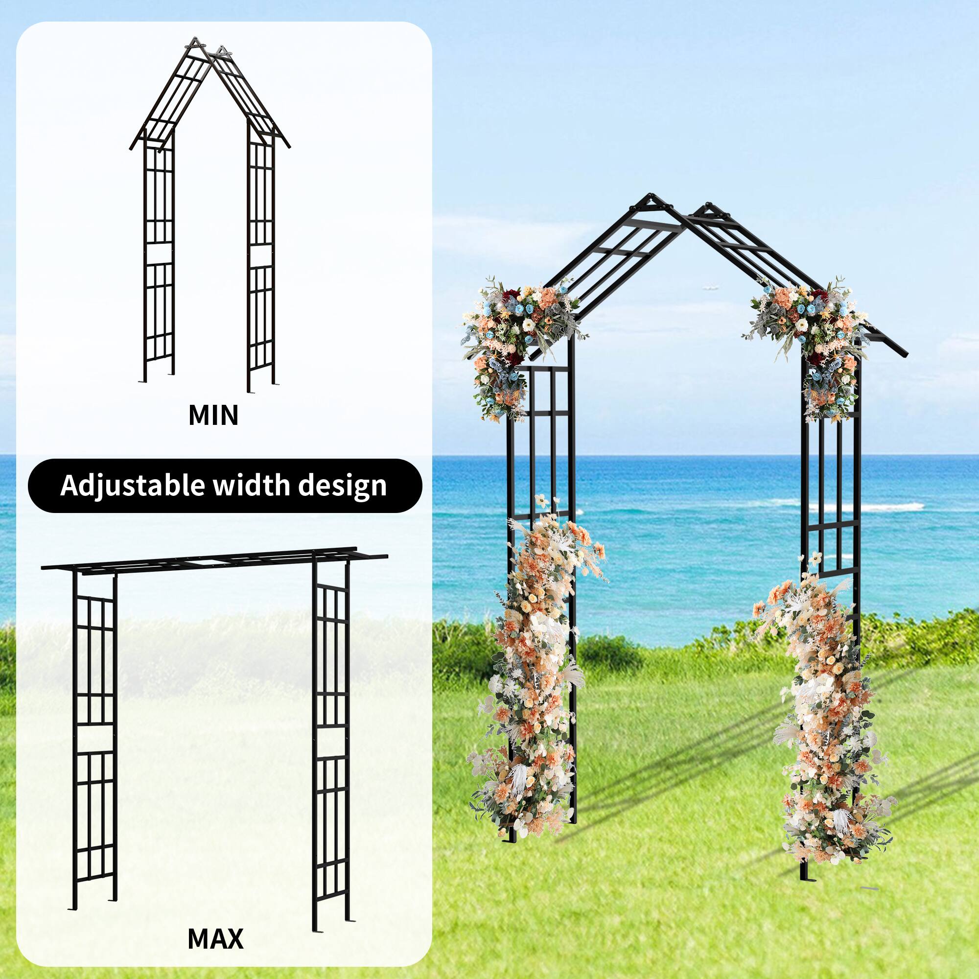 MIN Adjustable width design MAX