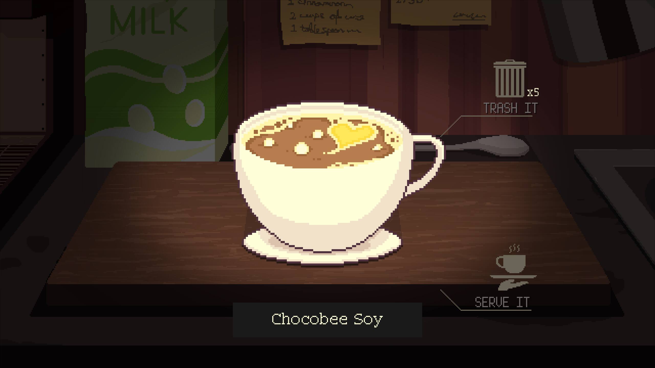 Milk 2 yon 2 cempe of 1 tablespoon th Speon 4700 A x5 TRASH IT Chocobee Soy SERVE IT