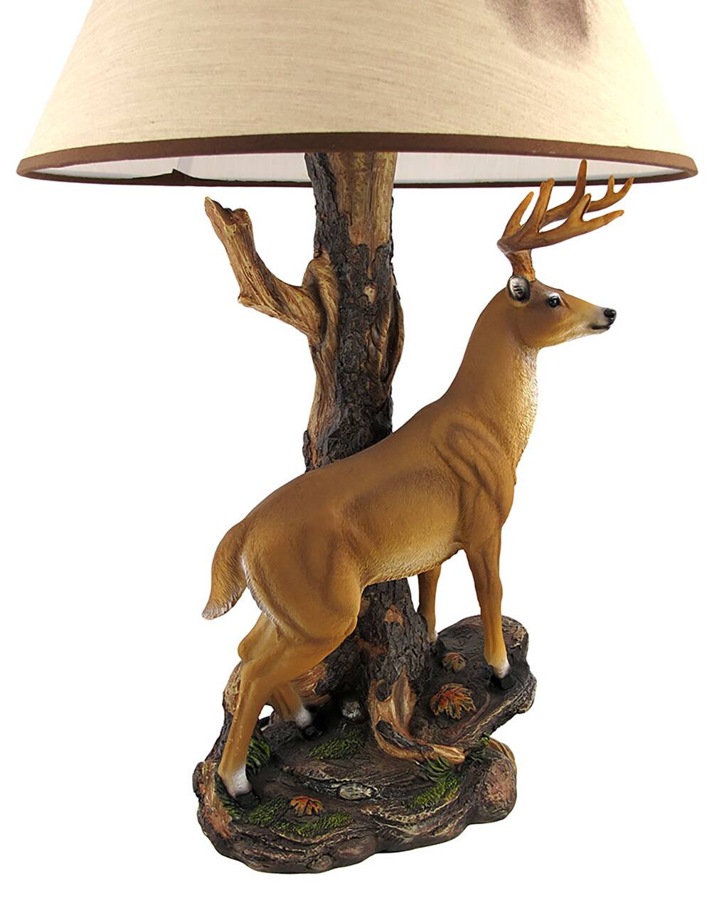 Alt View 2. Zeckos - `Champion` 12 Point Buck Table Lamp with Deer Printed Shade Western Décor - Tan.