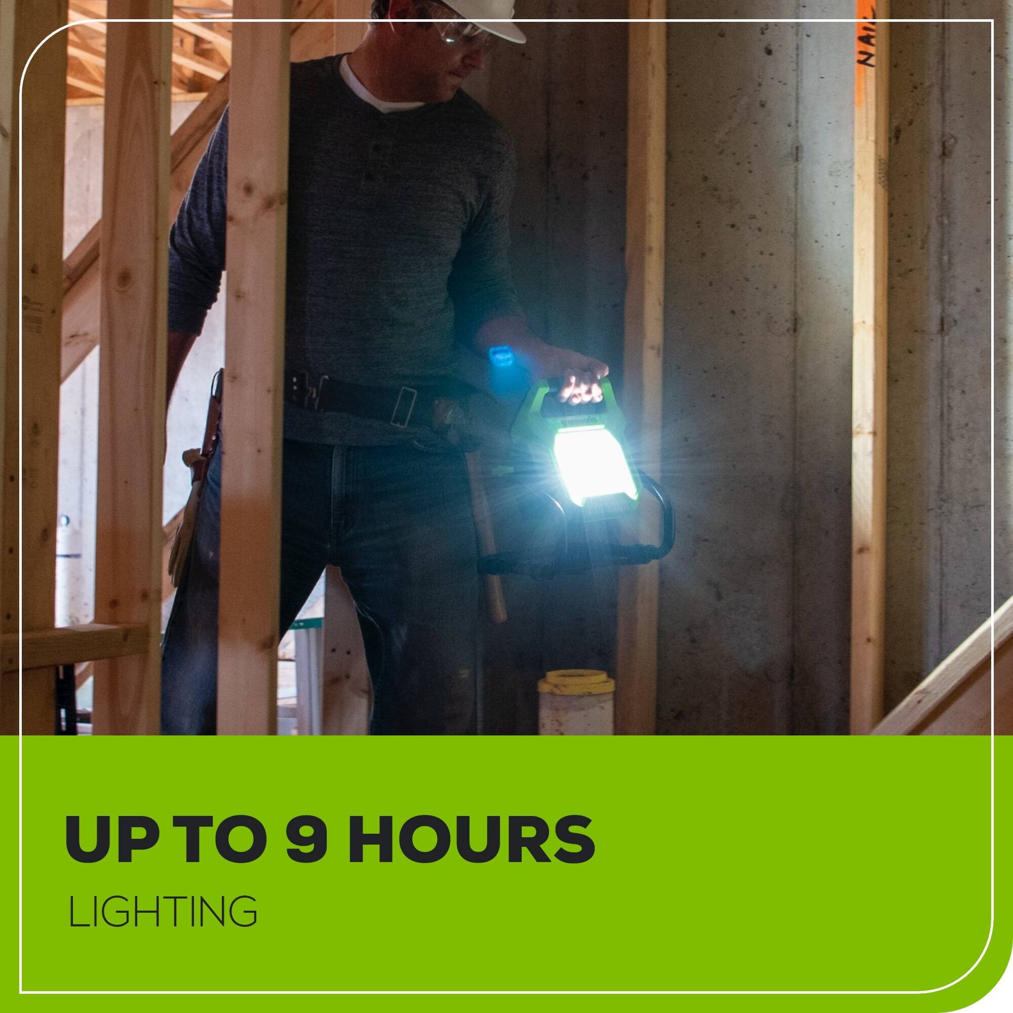 UP TO 9 HOURS LIGHTING