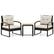 Alt View 10. Costway - 3 PCS Patio Conversation Set with Coffee Table Solid Acacia Wood Armrests Tabletop - Mix Brown,Off White.