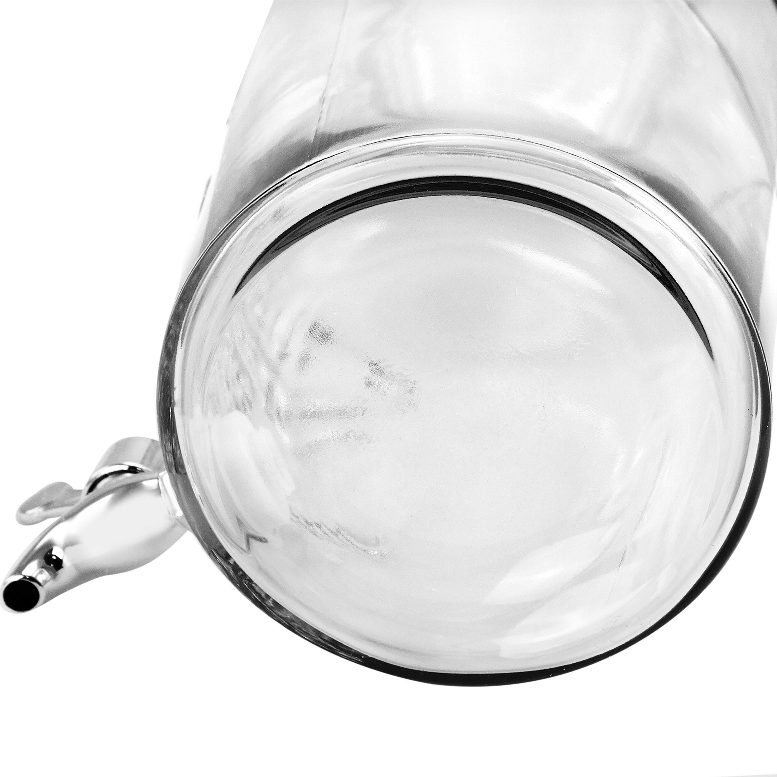 Angle. Gibson - Gibson Home Bayfront Summer 2.5 Liter Mason Jar Glass Beverage Dispenser - Clear.