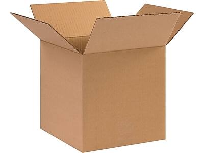 Front. National Brand - 10" x 10" x 10" Standard Shipping Boxes, 32 ECT, 25/Bundle - Kraft.
