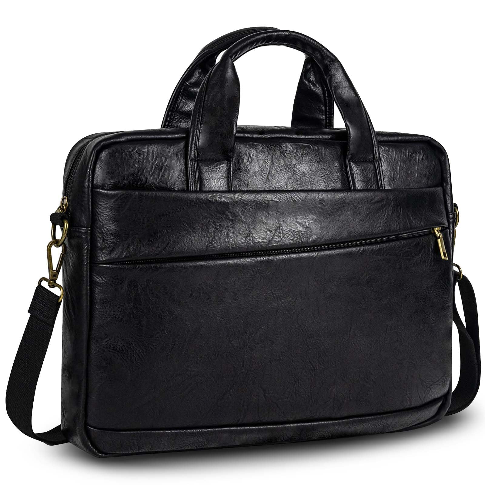 Skar Audio - Faux Leather Messenger Bag For Men 17-: Convertible 1 Backpack Laptop Briefcase Computer Handbags Shoulder - Pu Black