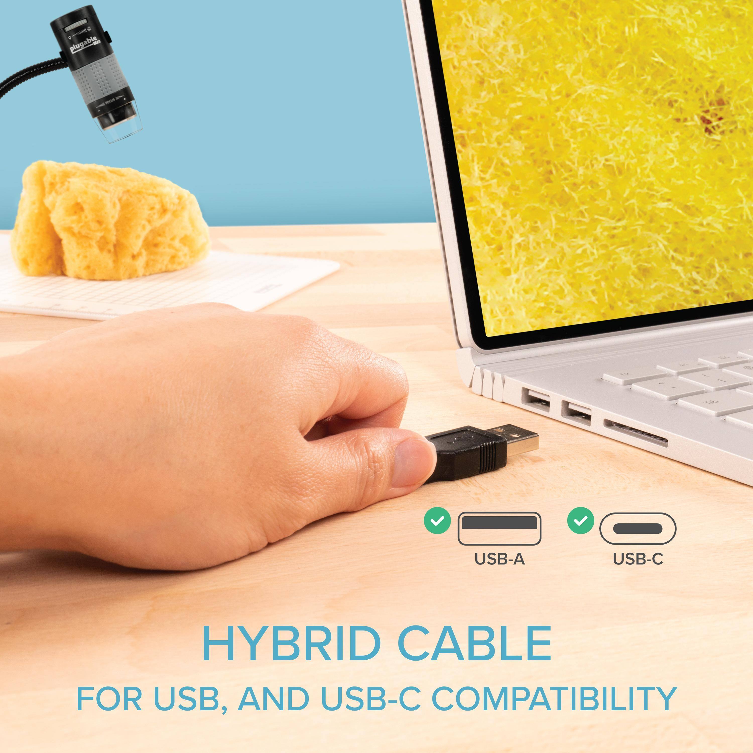 HYBRID CABLE  
FOR USB, AND USB-C COMPATIBILITY  

USB-A USB-C