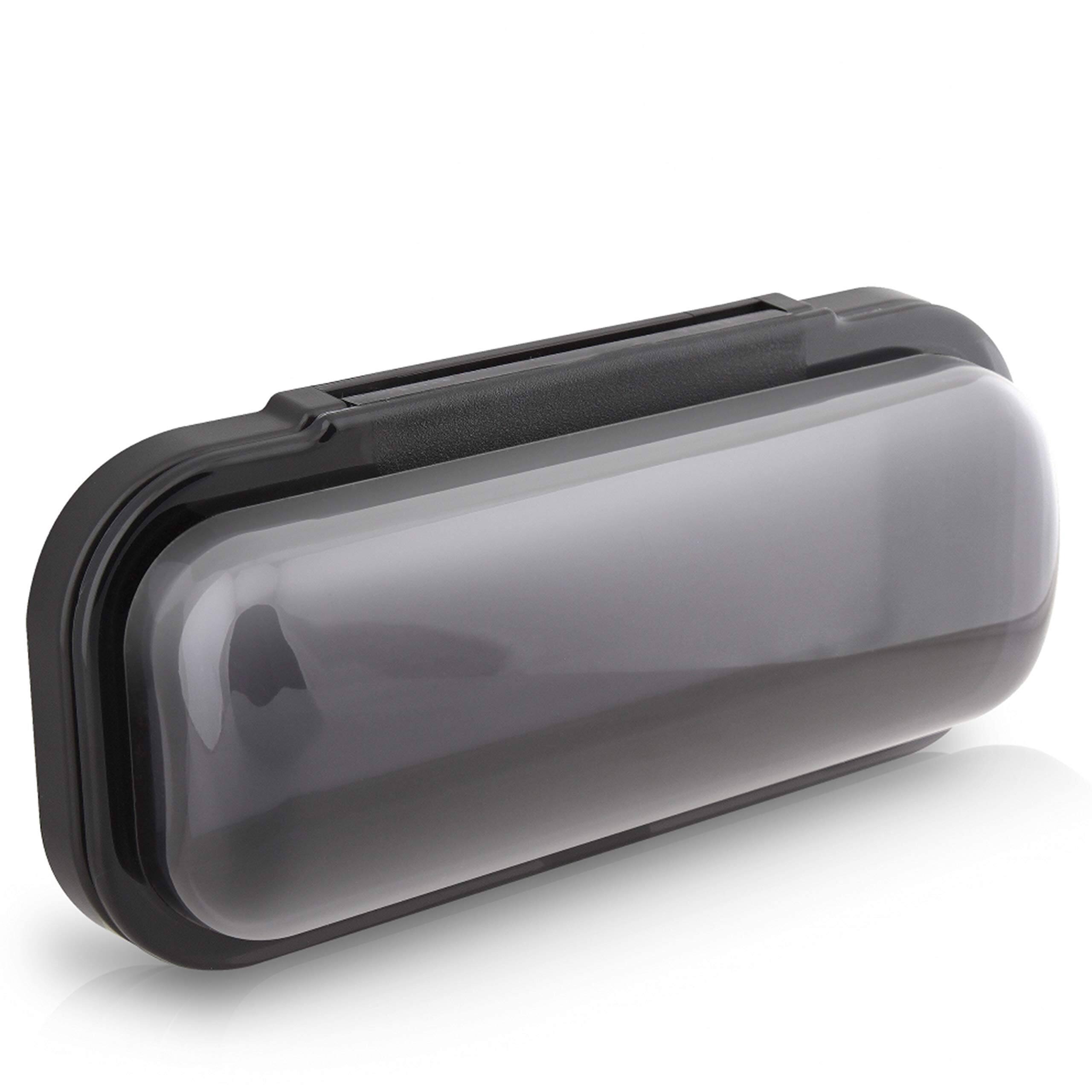 Front. Pyle - Pyle PLMRCB1 Water Resistant Marine Stereo Cover, Smoke Colored, Boat Radio Protector with Flip-up Door.