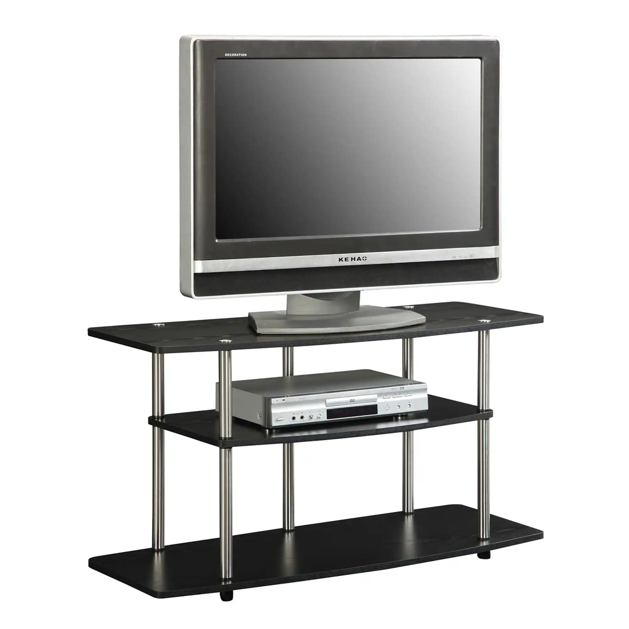 Alt View 2. Hirose Alice - Designso No Tools 46 Inch 3 Tier Wide Tv Stand Black Available in Multiple FinishesFor TVs up to 43 Inches Wid... - Black.