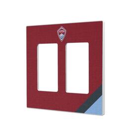 Keyscaper - Colorado Rapids Diagonal Stripe Design Double Rocker Lightswitch Plate - Multicolor