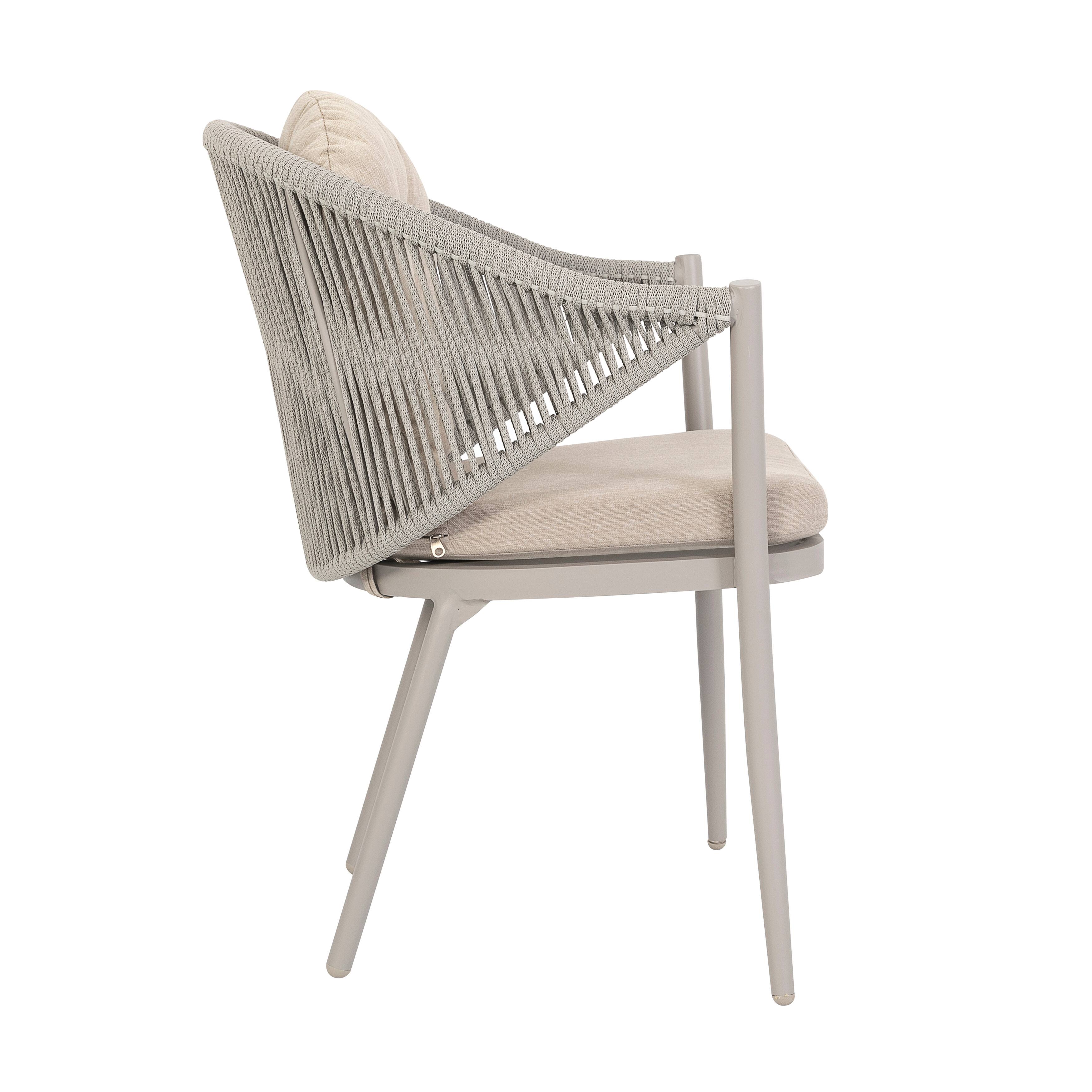 Alt View 9. Nuu Garden - Outdoor 2-Piece Woven Rope Conversation Chair Set with Seat and Back Cushions, Aluminum, Olefin - Beige.